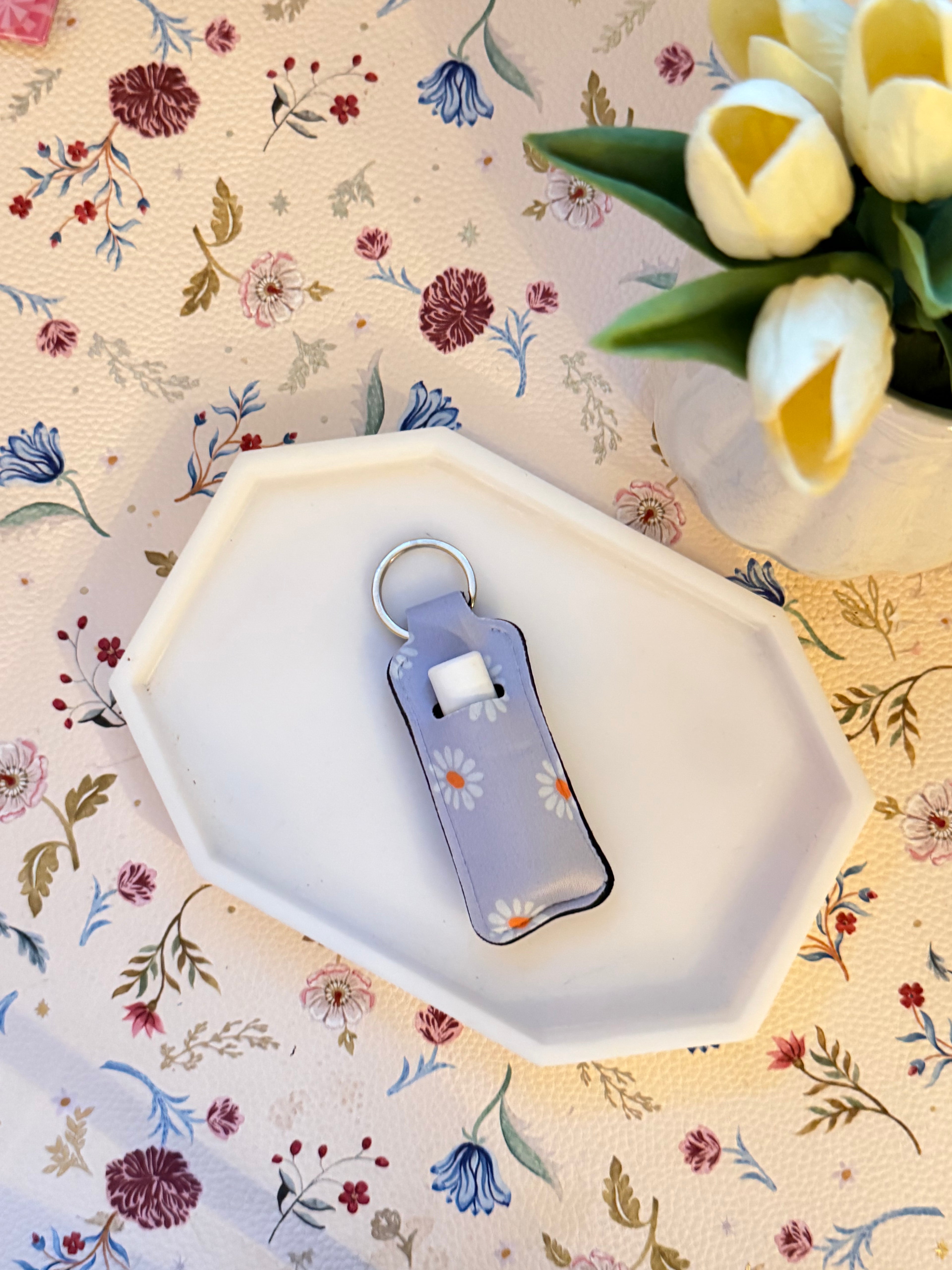 Purple Floral Chapstick Holder