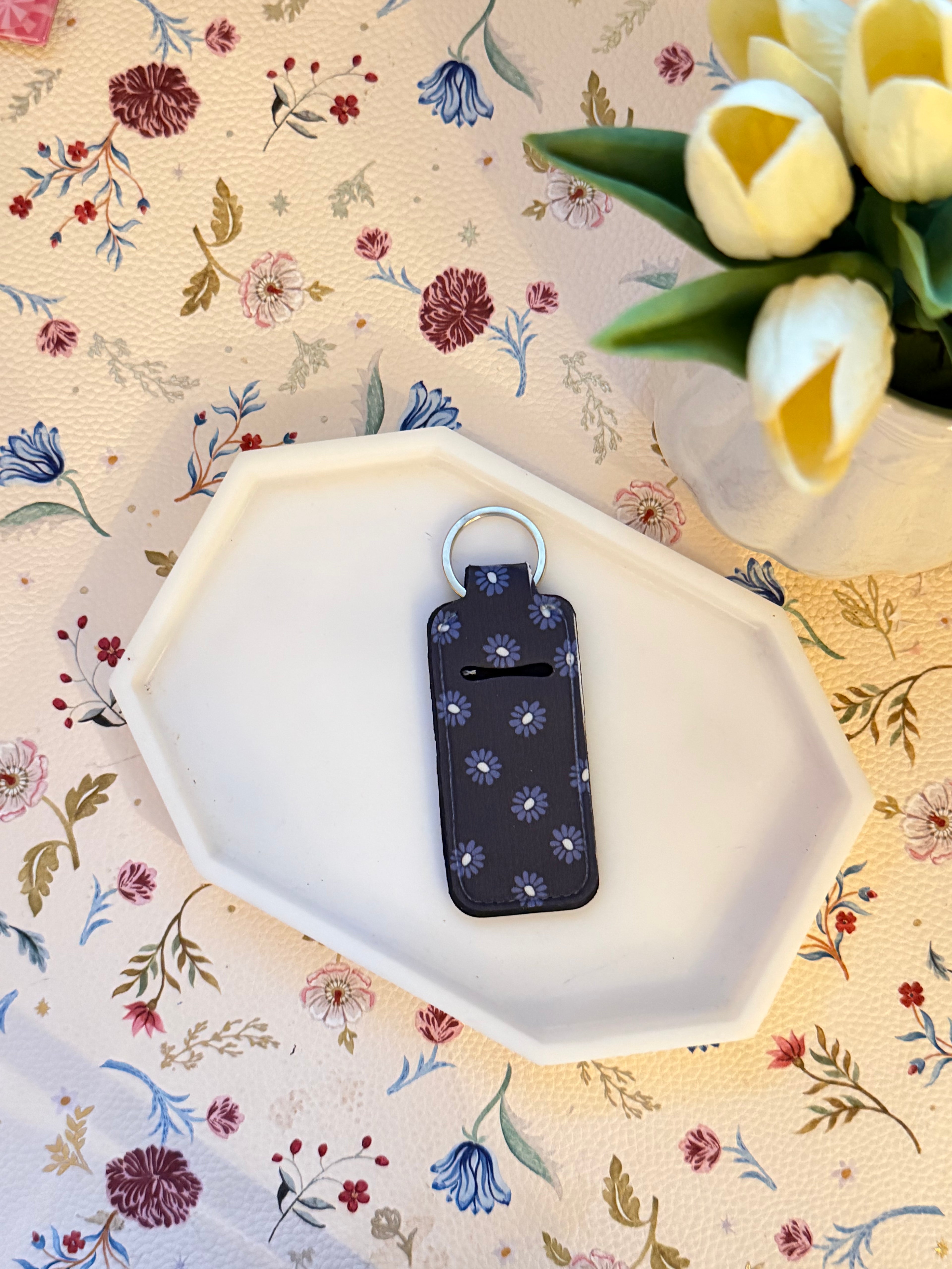 Dark Floral Chapstick Holder
