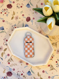 Orange Checkered Chapstick Holder